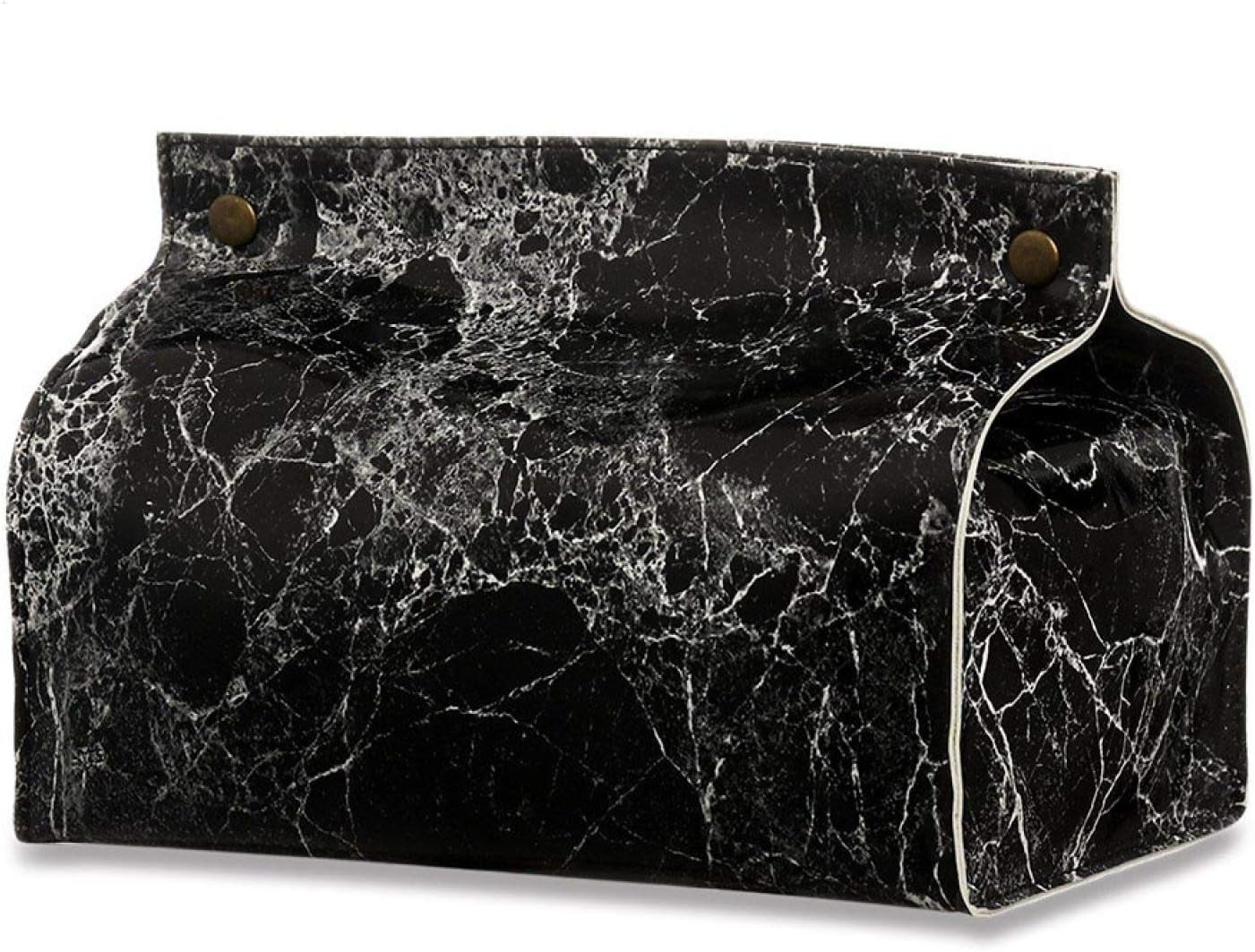 NEWCES Tissue Box with Marble Pattern Leather Cover