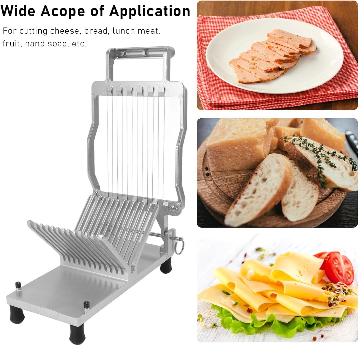 Perfect Cheese Slicer 10mm 20mm AdjustabilityCommercial Bread Cheese Grater with Grid Scale