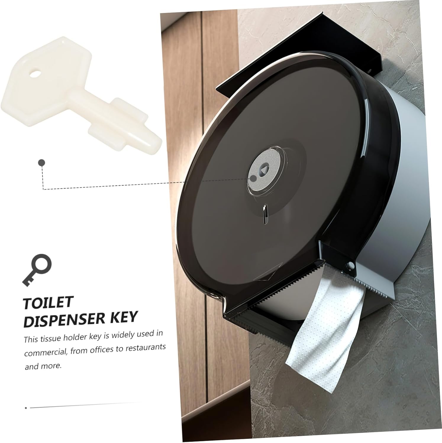 3pcs Universal Toilet Paper Dispenser Key Plastic Replacement for Commercial Use