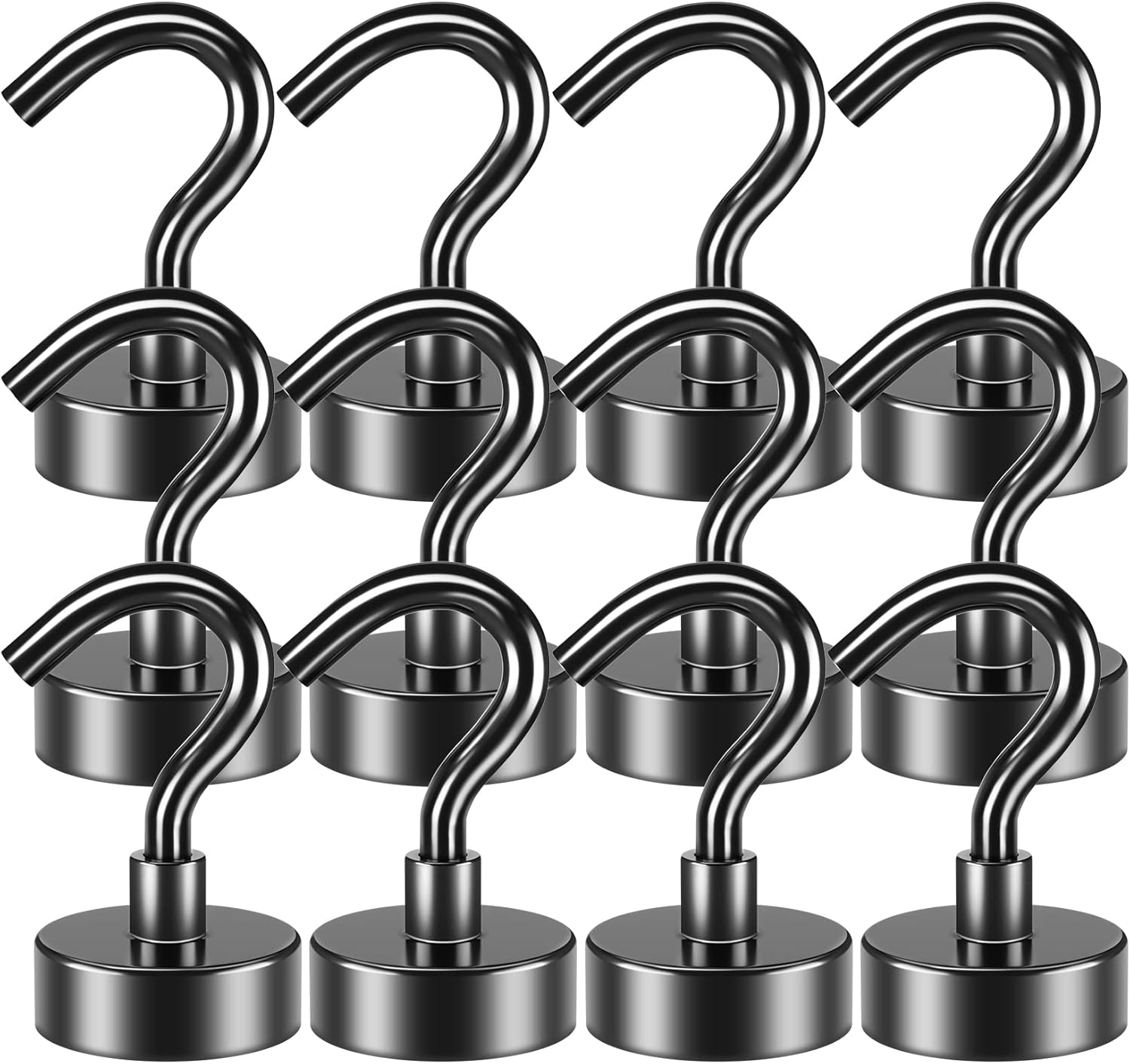 VNDUEEY 10 Pack Black Magnetic Hooks