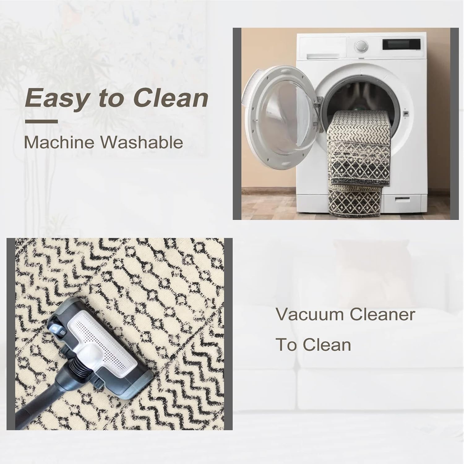 Soft Non-Slip Moroccan Washable Rug 2x4