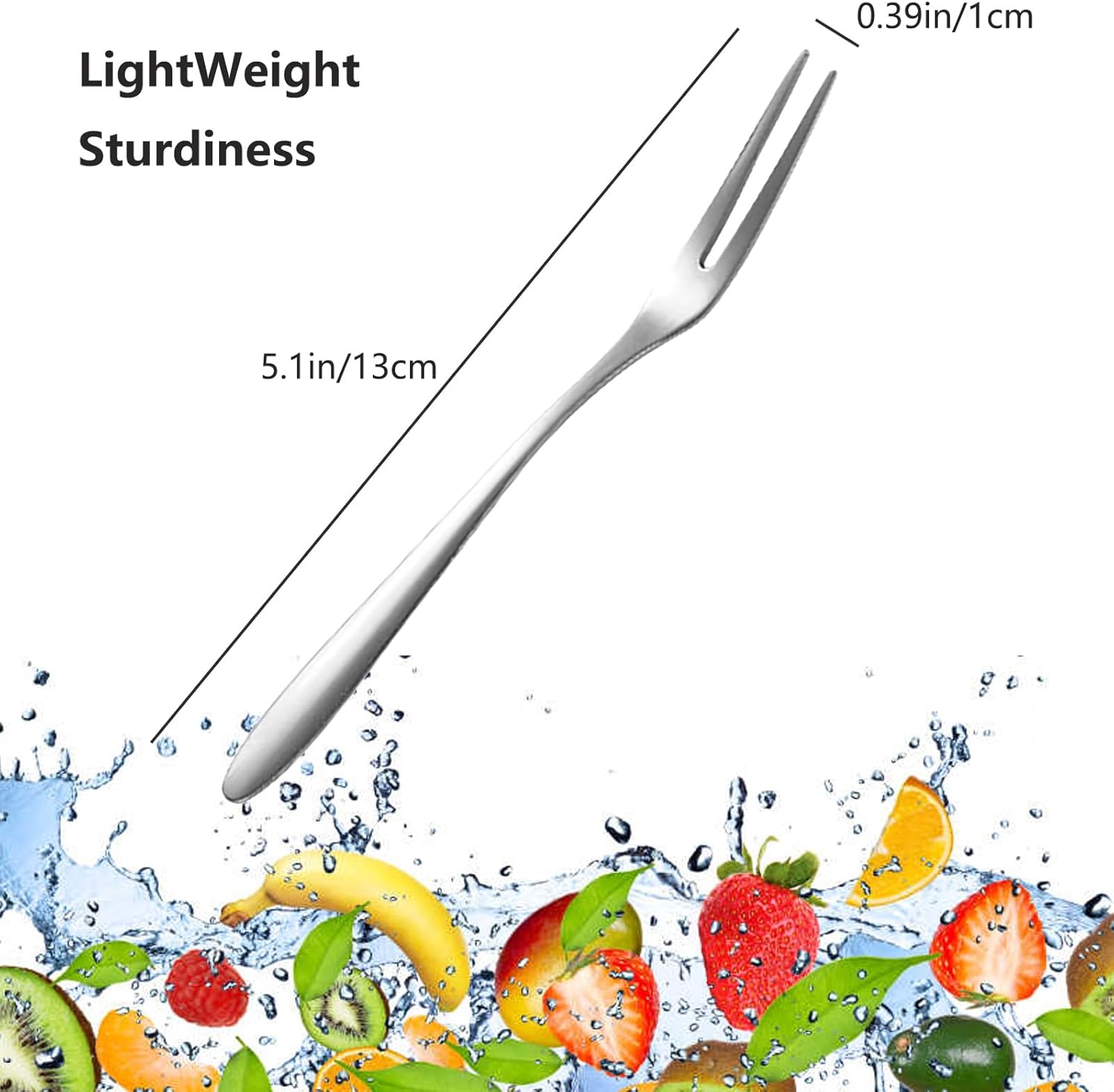 5-Piece Stainless Steel Dessert Forks for Appetizers Cakes and cocktails