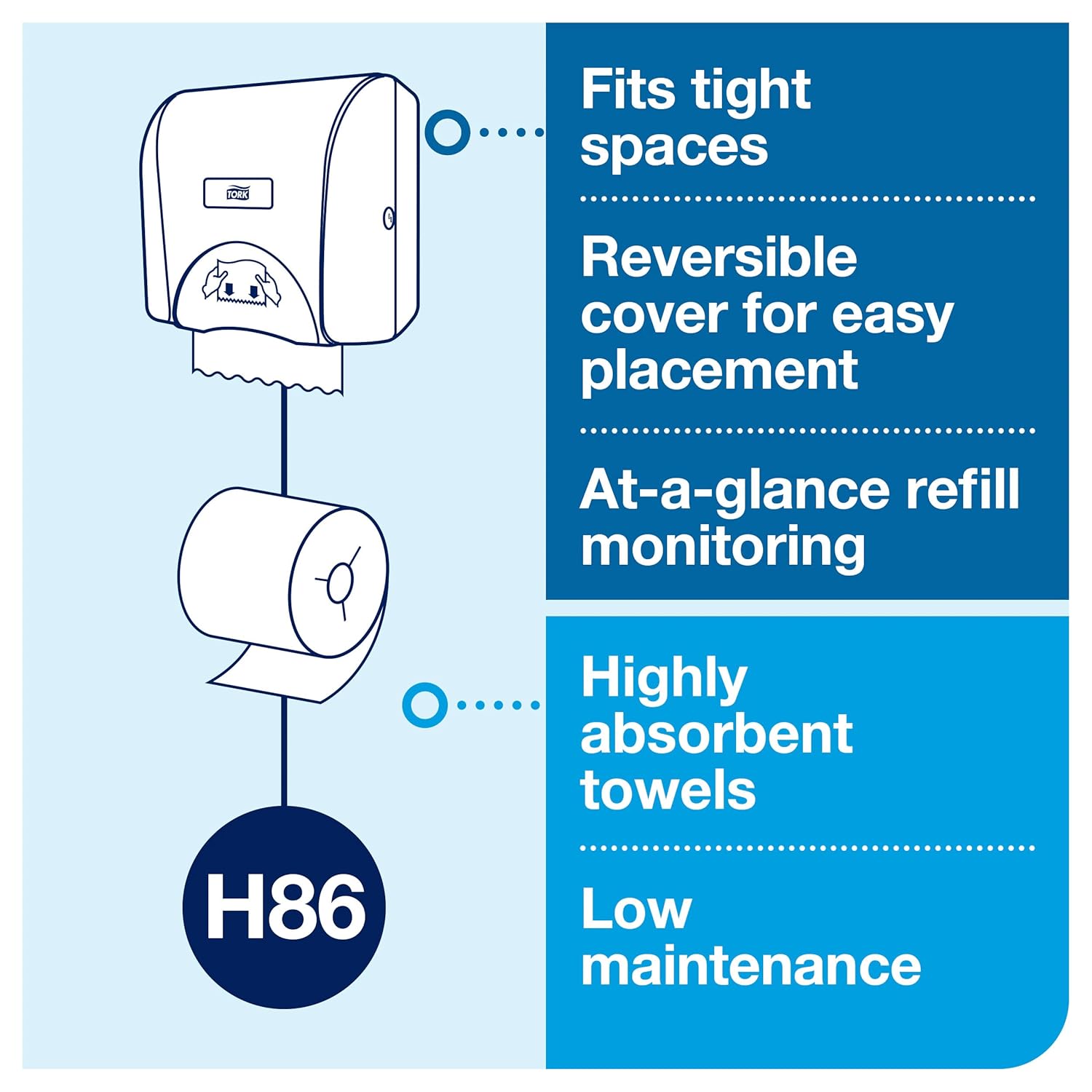 Tork Mini Mechanical Hand Towel Roll Dispenser Black H86