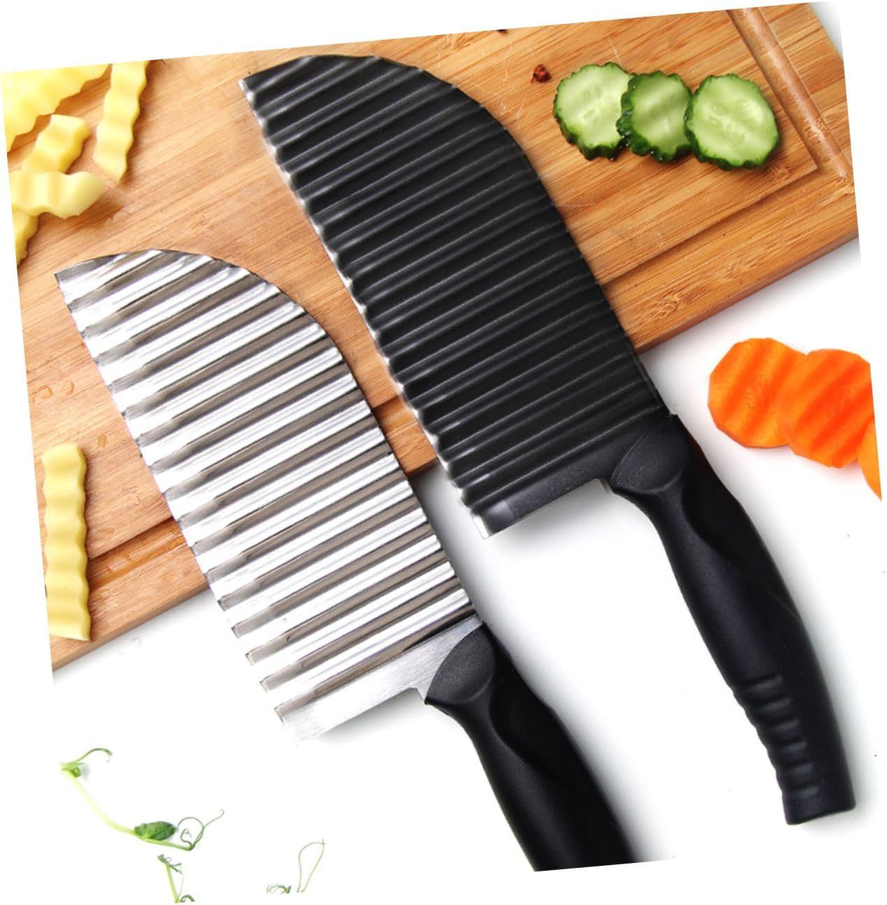 Zerodeko Stainless Steel Wave Slicer Comfortable Grip Black
