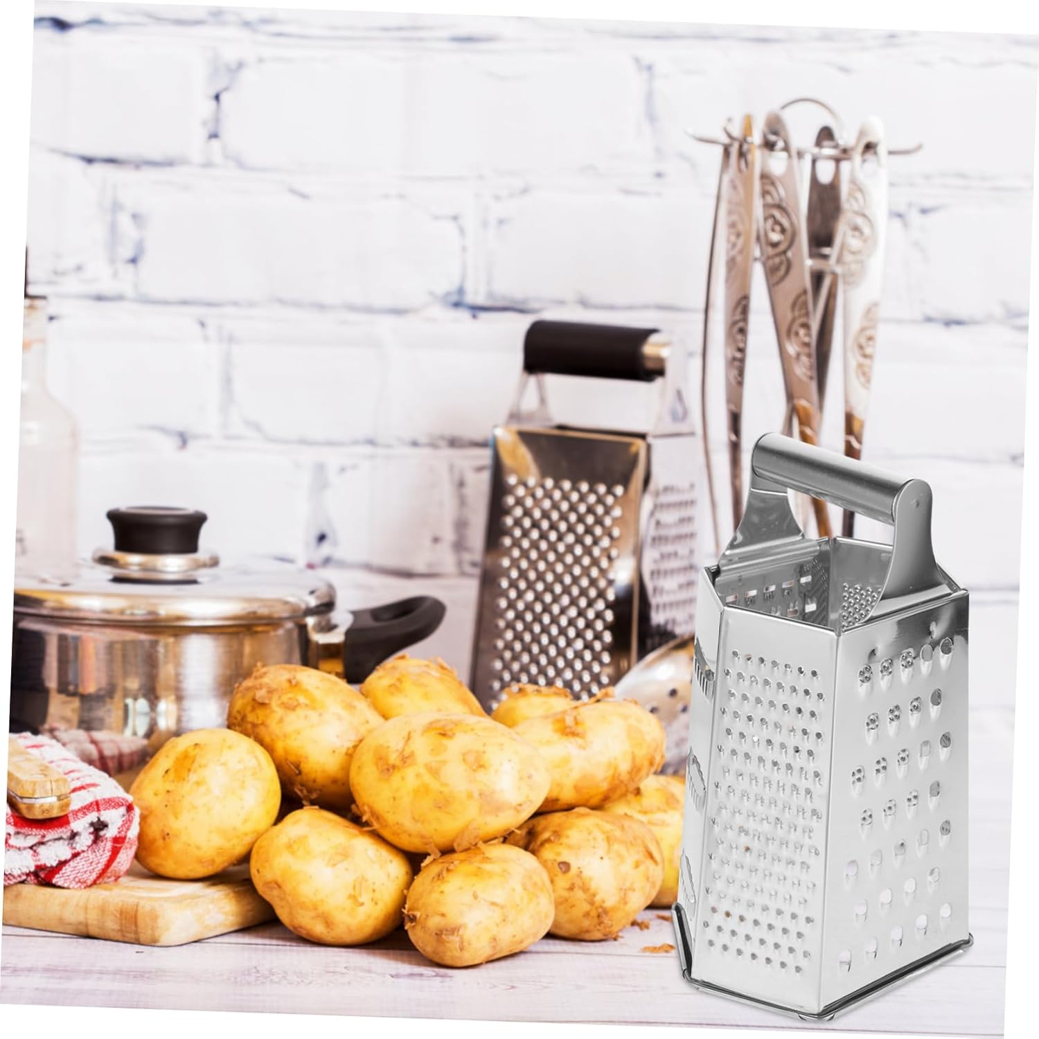 Stainless Steel Grater with 6 Shape Slicing Function Reusable Cooking Tool
