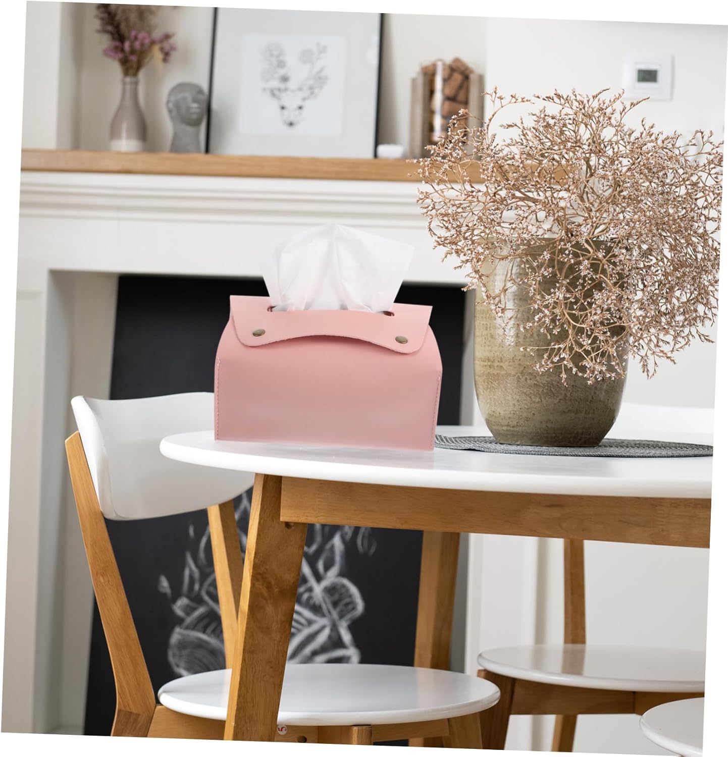 Leather Napkin Holder Lid-Paper Napkin Dispensers Car Tissue Box Sturdy Pu Material