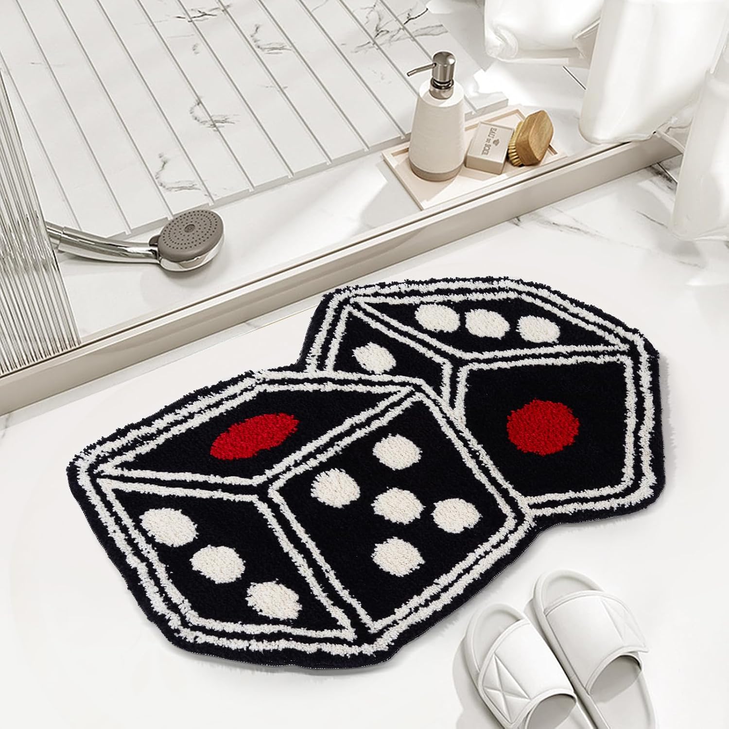 Meudid Dice Rug 31x23 Non-Slip Plush Floor Mat