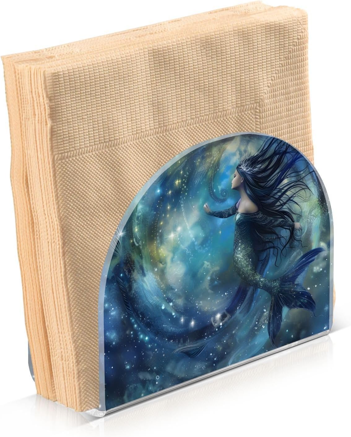 Stylish Mermaid Nebula Napkin Holder for Compact Storage