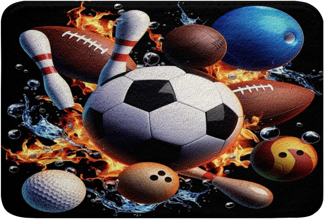 Feelyou Vibrant Ball Sports Bath Rug 20x32