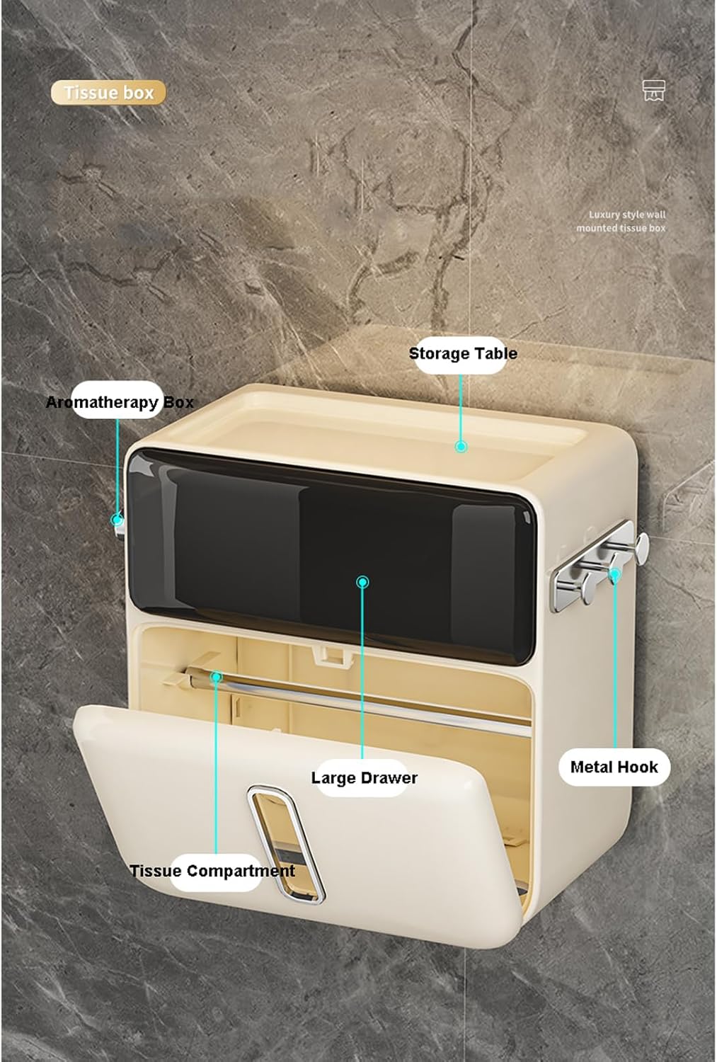 Commercial Paper Towel Dispenser with Drawer and Side Hooks 1