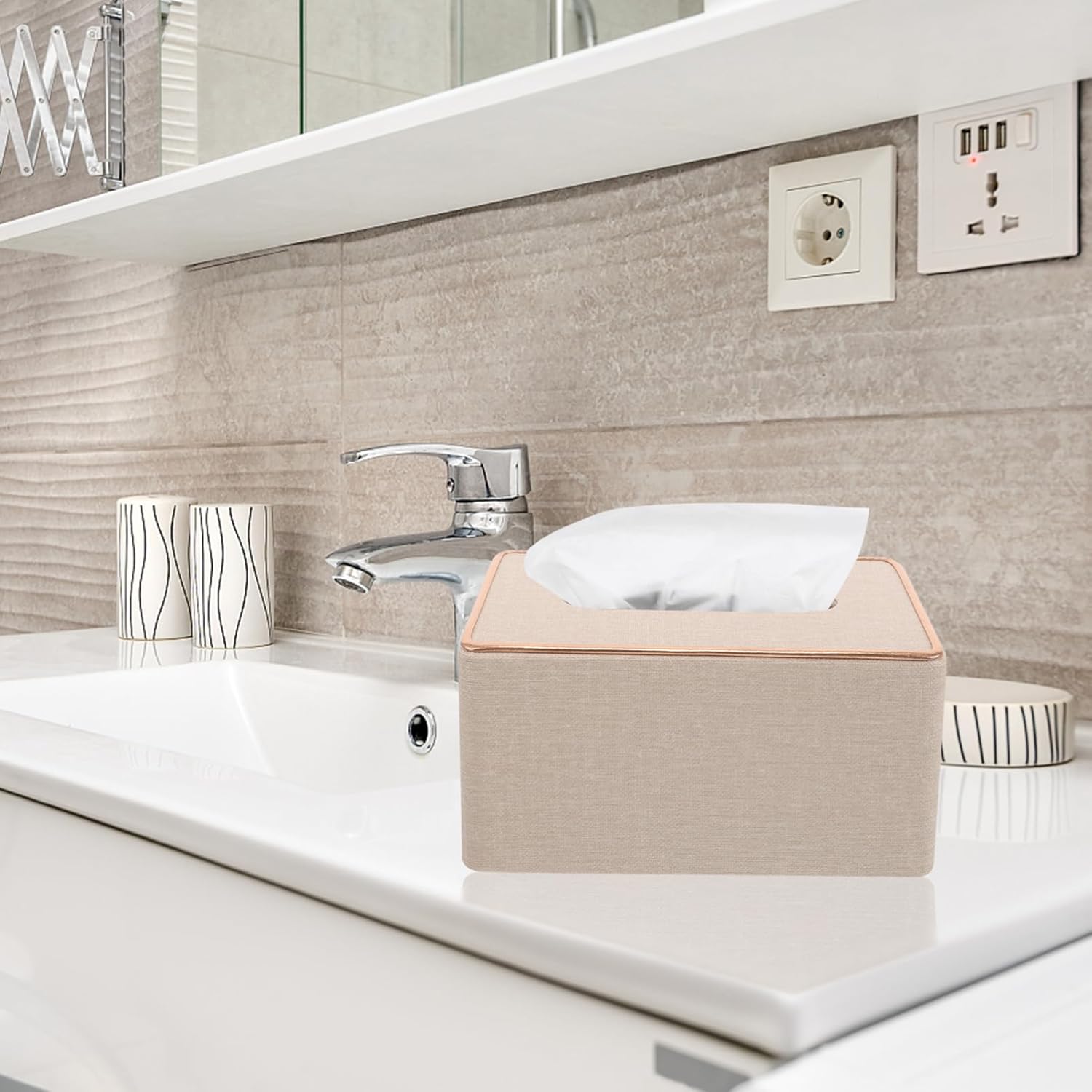 Elegant Leather Tissue Holder