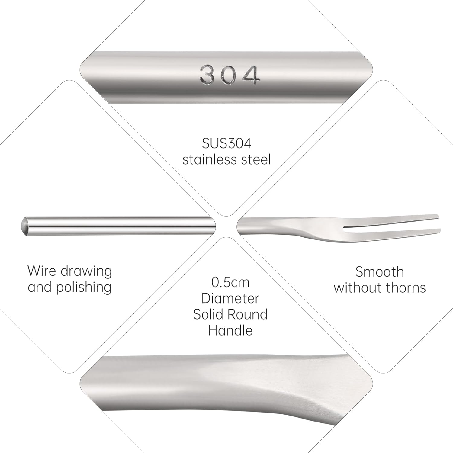 Premium 4-Piece Stainless Steel Pickle Fork Set for Kitchen Use