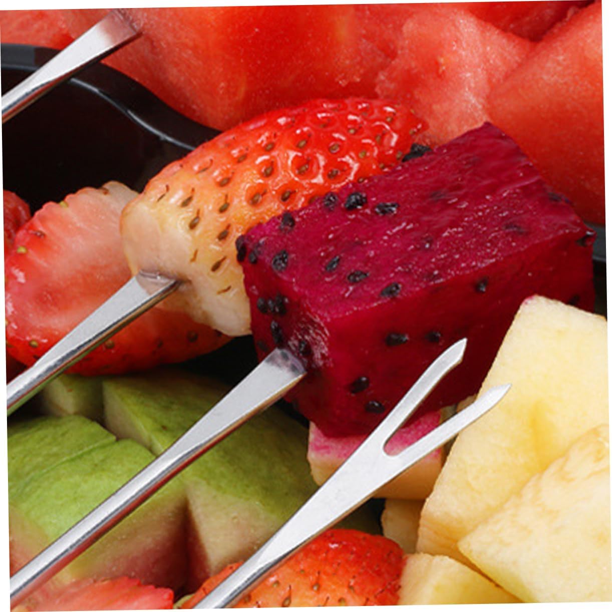 Stainless Steel Cheese Forks with Plastic Handle for Fondue Picnic Camping