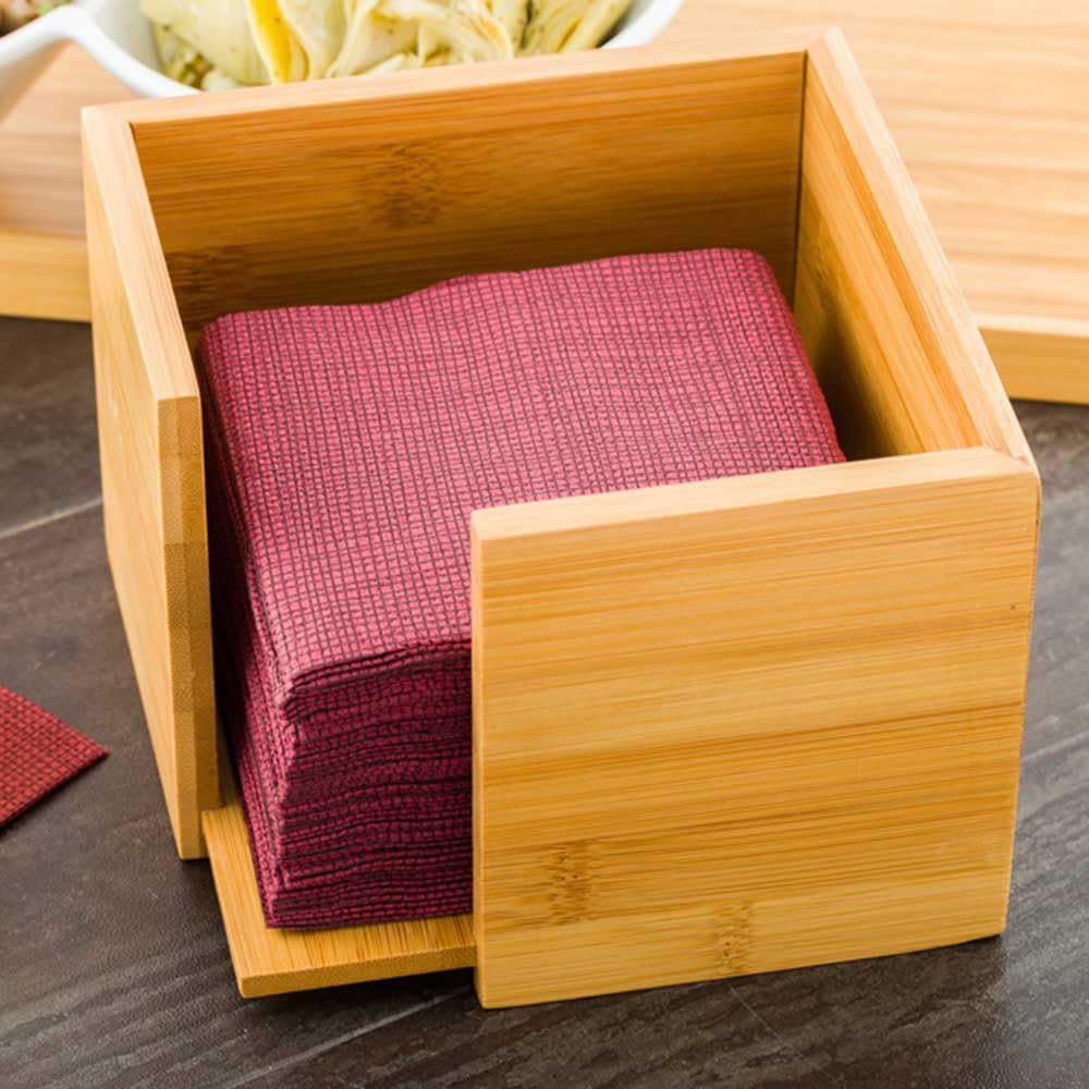 Restaurantware Bamboo Napkin Holder - Shatter-Proof Durable Wooden Napkin Holder for Kitchens