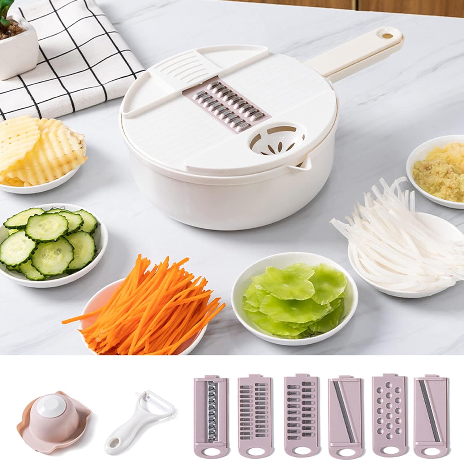 Effortless 12-in-1 Vegetable Chopper with container