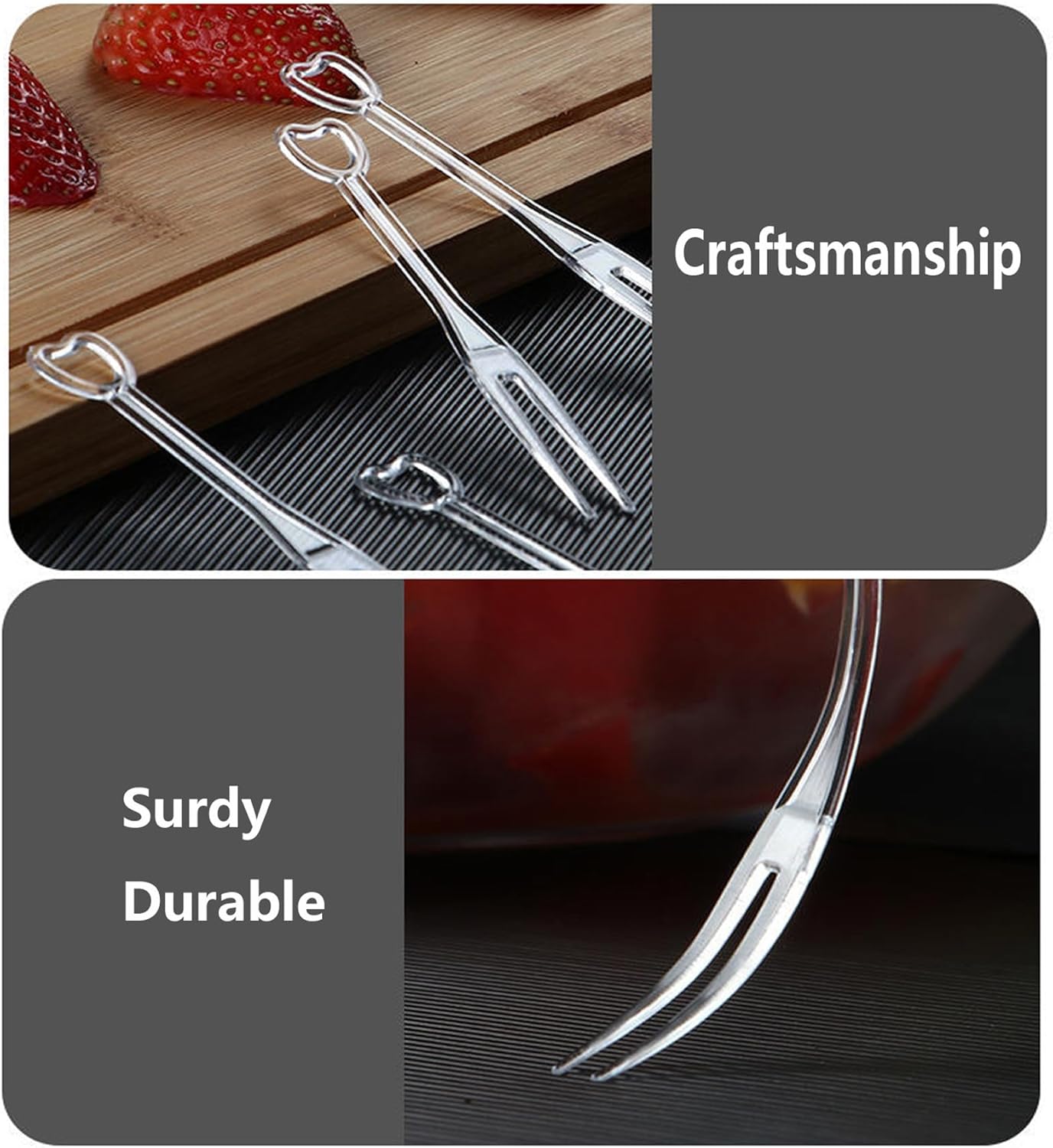1000PCS Multi-Colored Plastic Dessert Forks