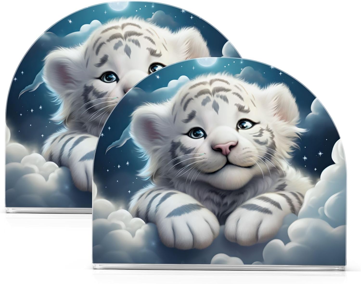 Stylish Tiger Napkin Holder 2pc Compact 41x49x197in