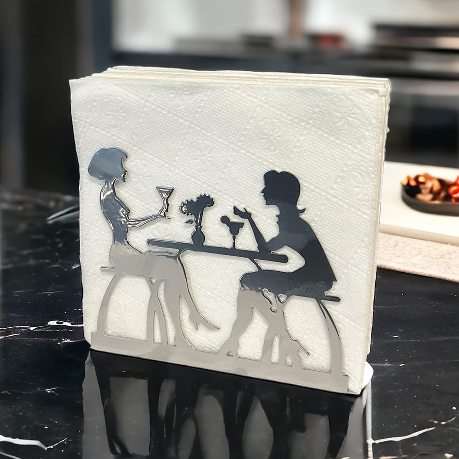 Solid Metal Napkin Holder Silver