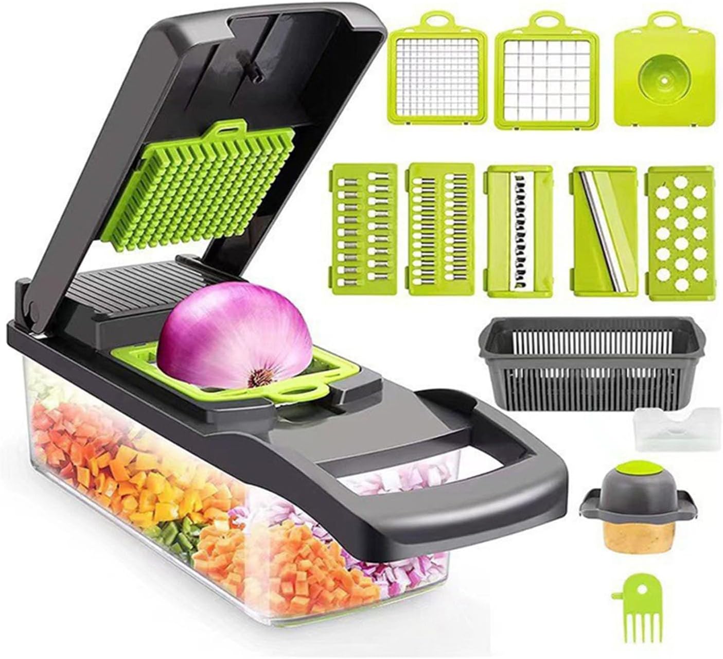 10 in 1 Vegetable Chopper with Stainless Steel Blades