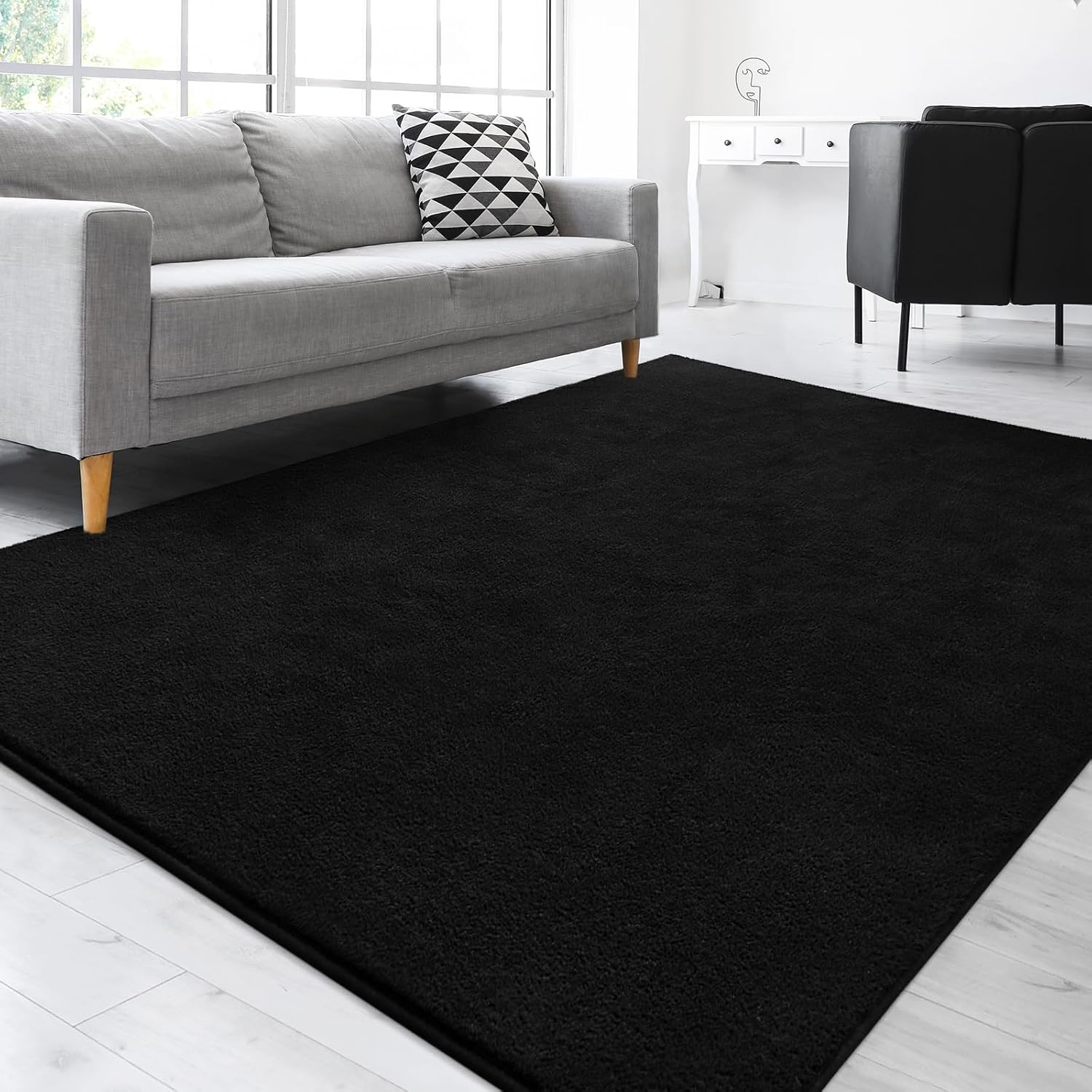 Gifeas 4x6 Black Area Rug - Thick Memory Foam Ultra Soft Non-Slip