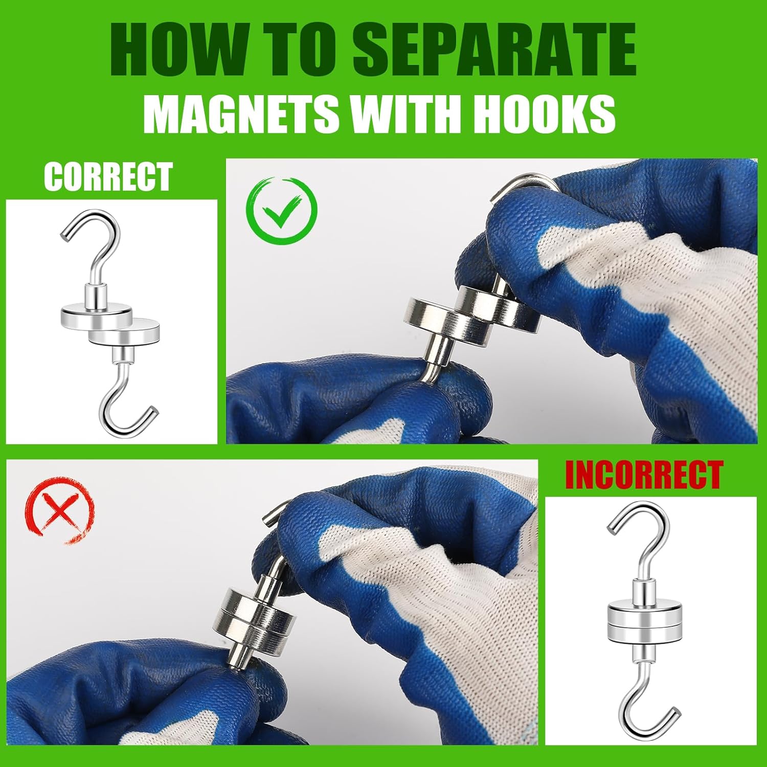MIKEDE Magnetic Hooks 40lbs for Refrigerators