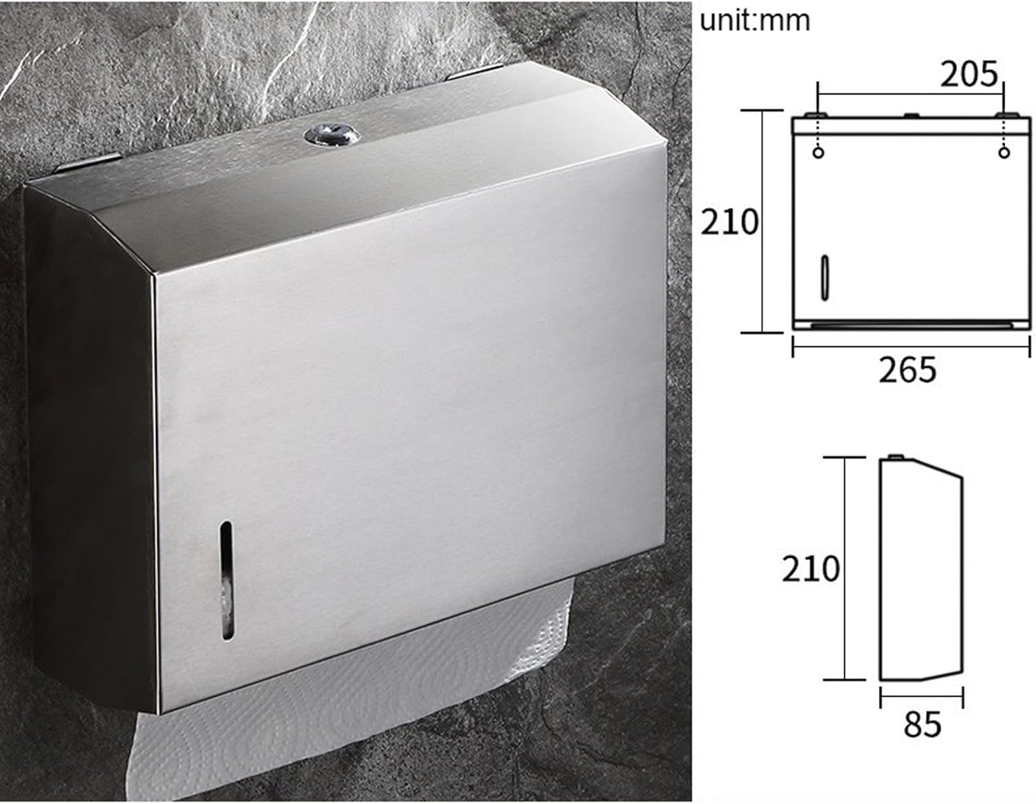 FETGKNBM2Commercial Stainless Steel Paper Towel Dispenser Wall Mount