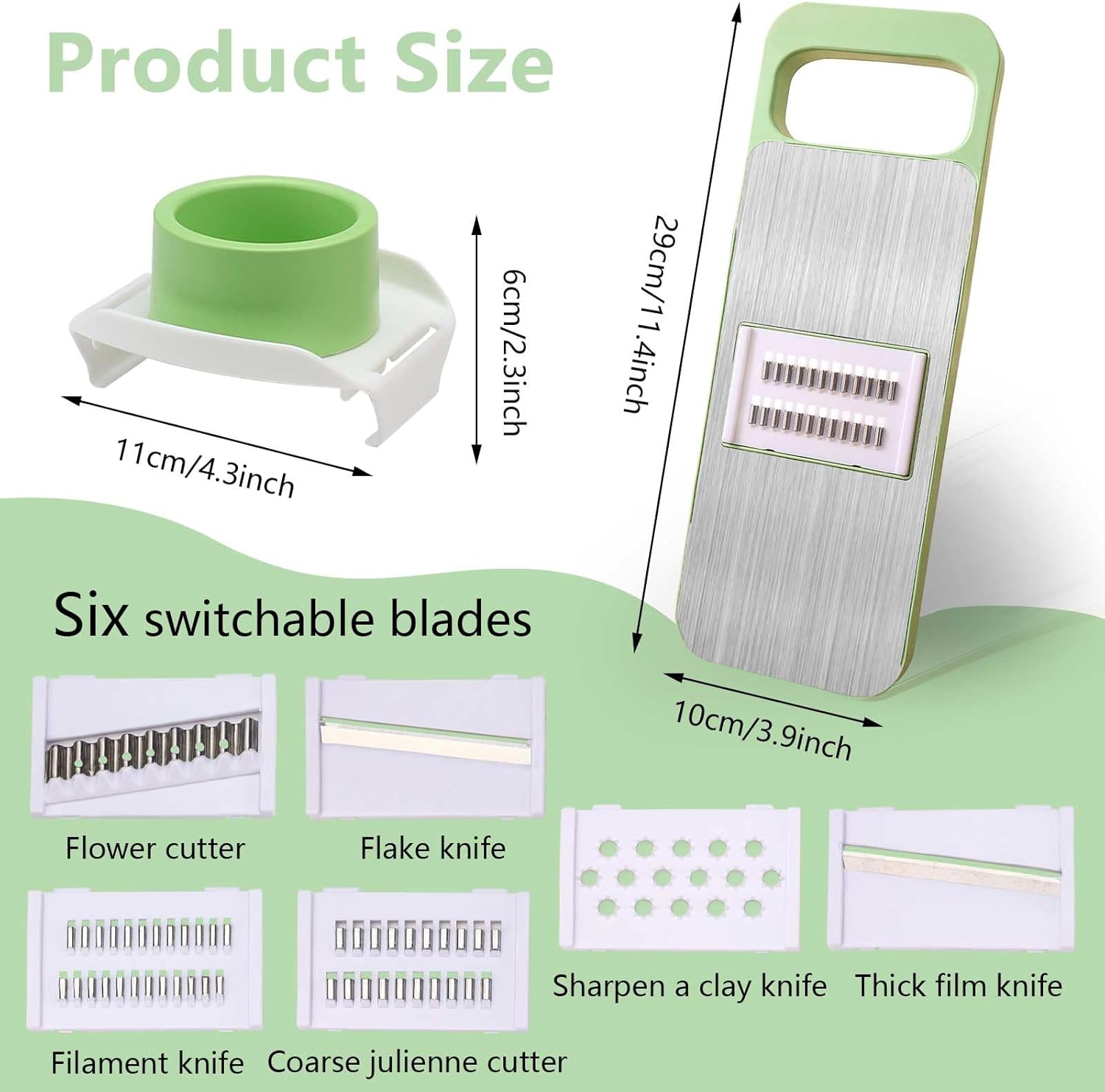 6-in-1 Mandoline Slicer with Hand Guard