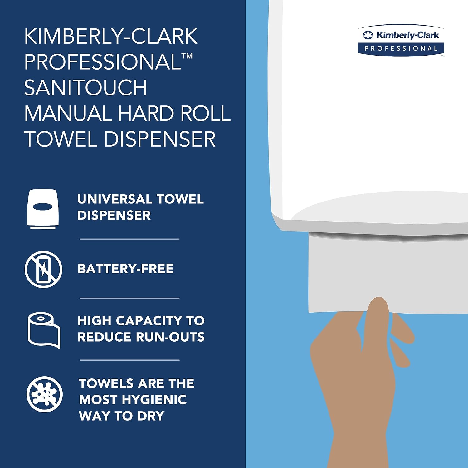 Sanitouch Manual Hard Roll Towel Dispenser Black 1263x1613x102