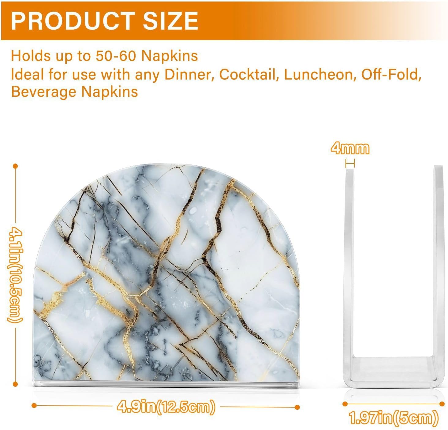 ALAZA Gold Marble Napkin Holder - 2-Pack for Table Use