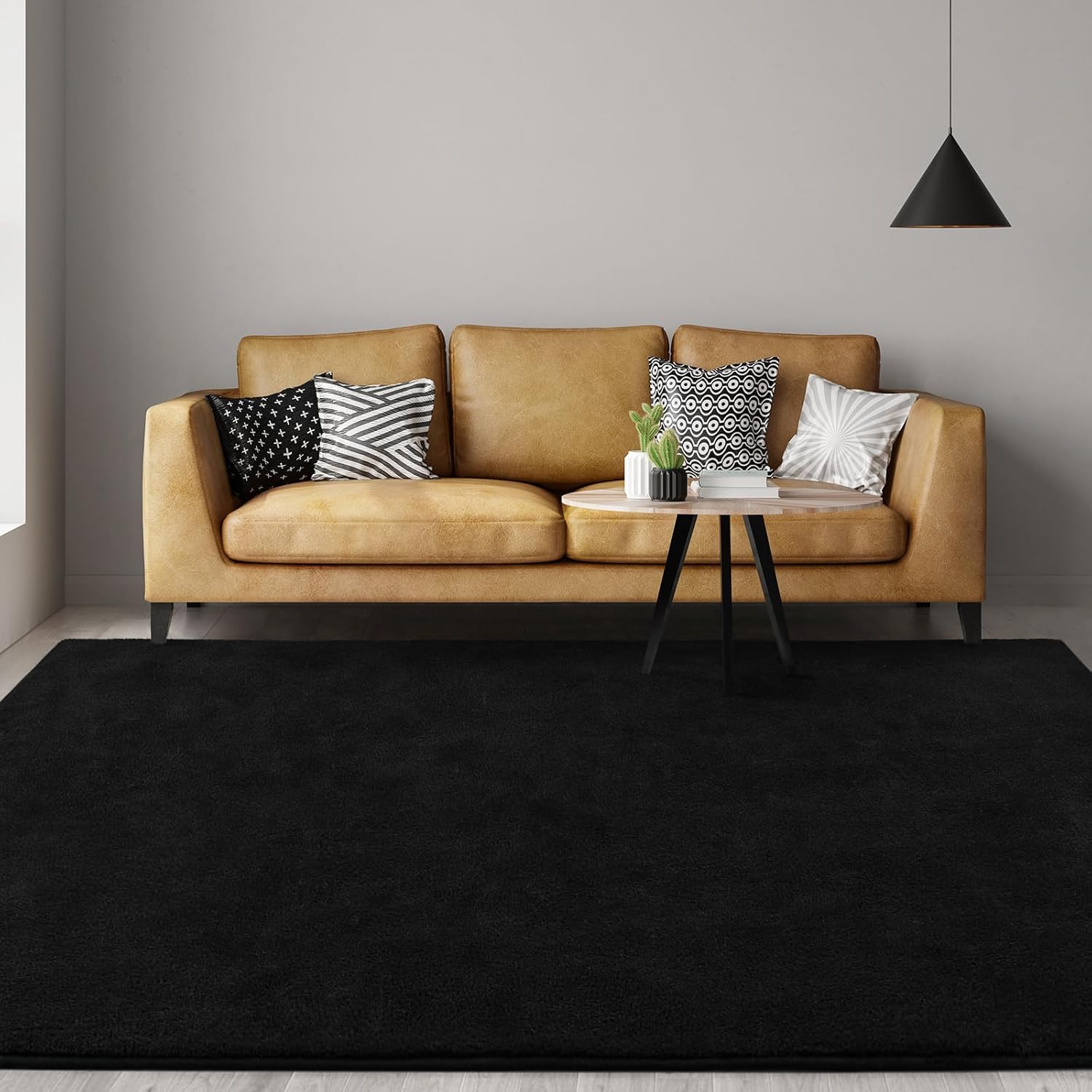 Gifeas 4x6 Black Area Rug - Thick Memory Foam Ultra Soft Non-Slip
