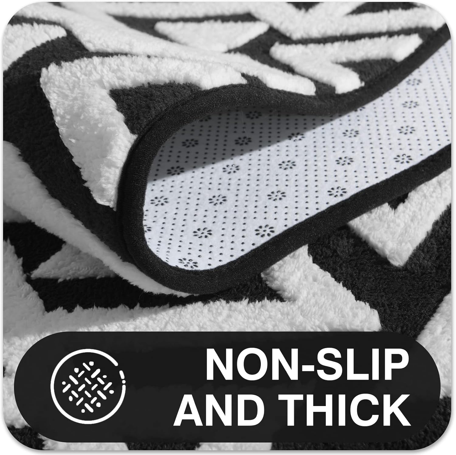 Ompaa Ultra Soft Geometric Rug 4x6 Black