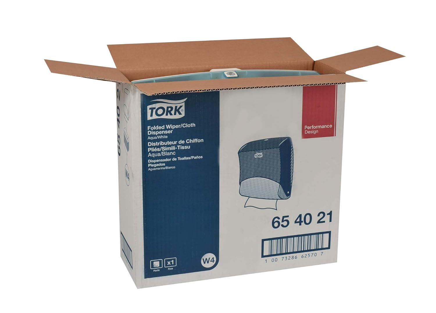 Tork Folded Wiper Dispenser Aqua White W4 Wall Mounted 1