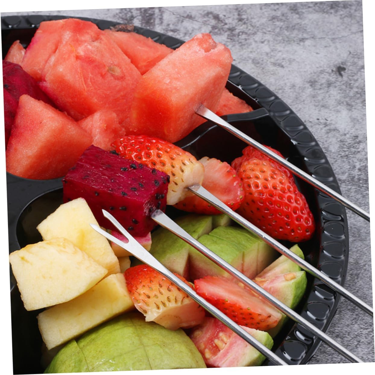 Stainless Steel Cheese Forks with Plastic Handle for Fondue Picnic Camping