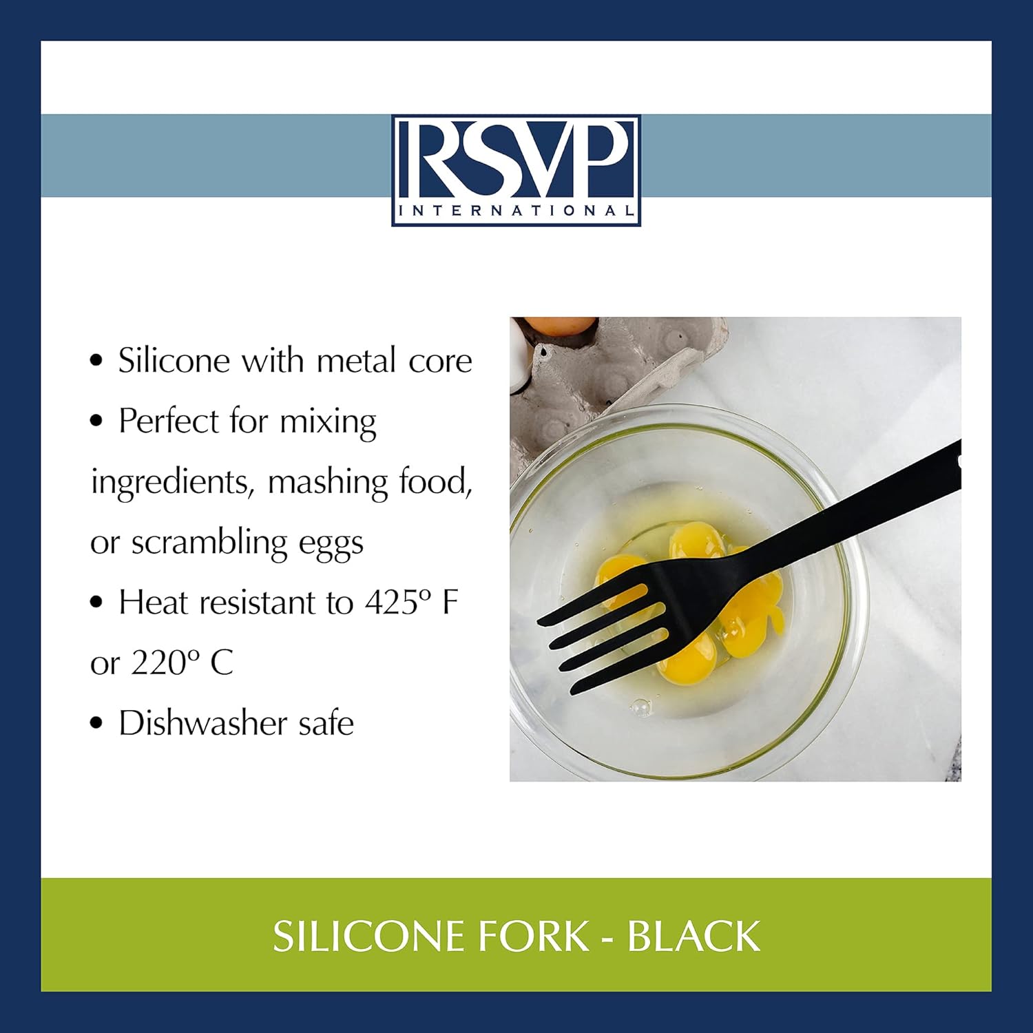 Perfect Mixing Tool 599 Black silicone fork Heat Resistant Easy Mixing
