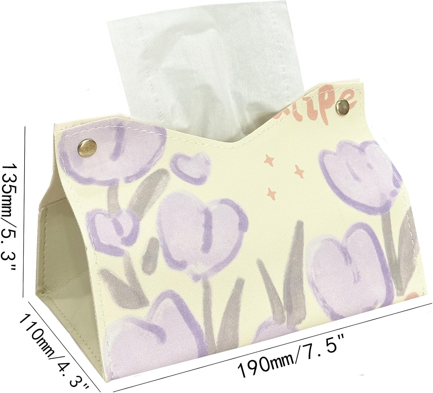 Zest Purple Tulip Tissue Box Beautiful Leather Tissue Box Design Luxurious Napkin Organizer