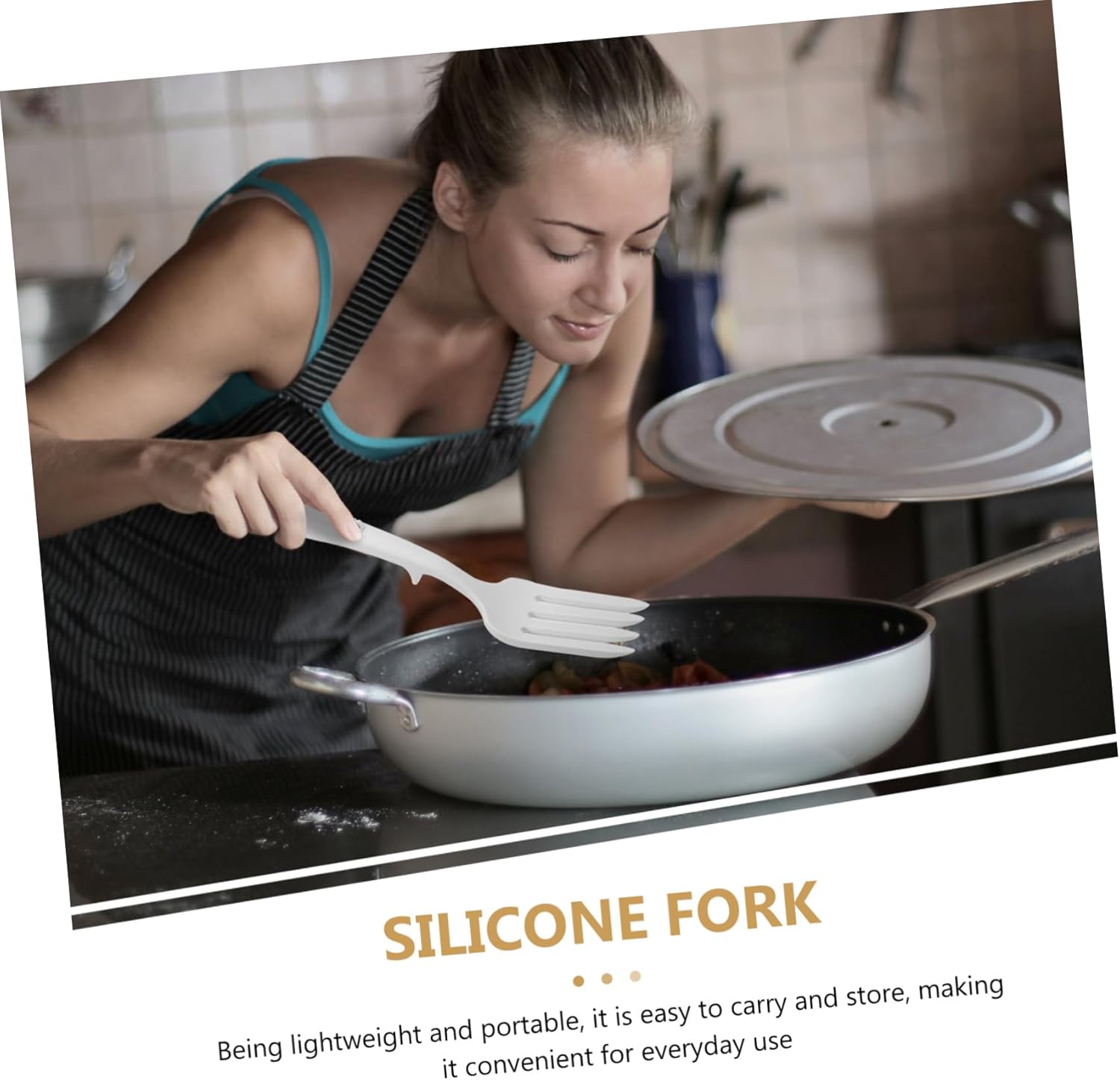 SHOWERORO 2pcs Heat Resistant Silicone Dinner Forks