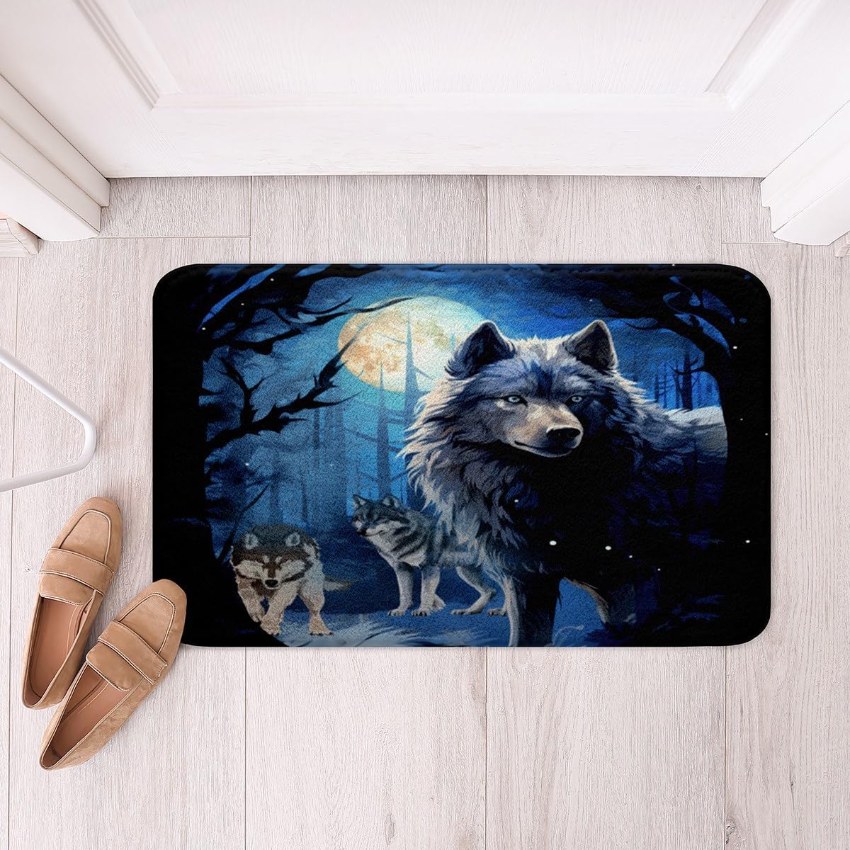 Feelyou 3D Print Wolf Bath Mat 20x32 Inch Non Slip