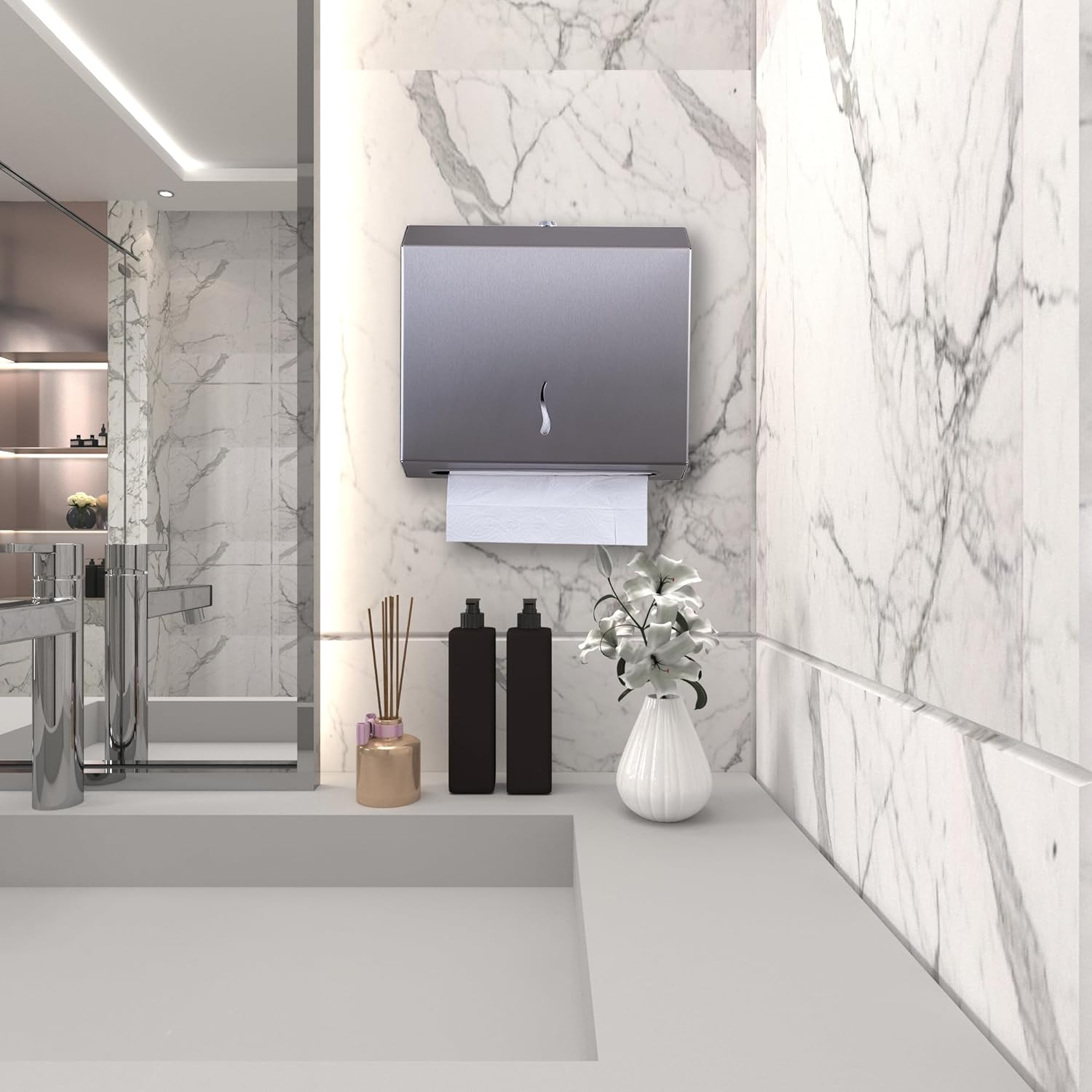 304 Stainless Steel Wall-Mounted Commercial Paper Towel Dispenser