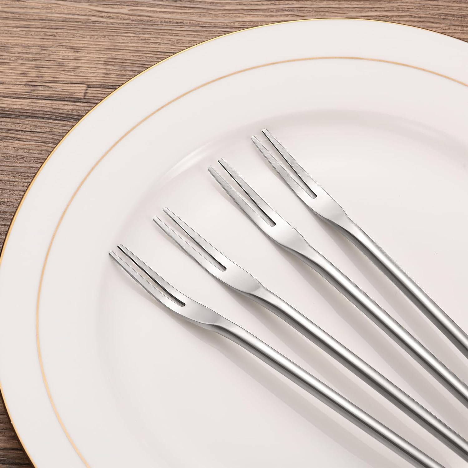 Premium 4-Piece Stainless Steel Pickle Fork Set for Kitchen Use