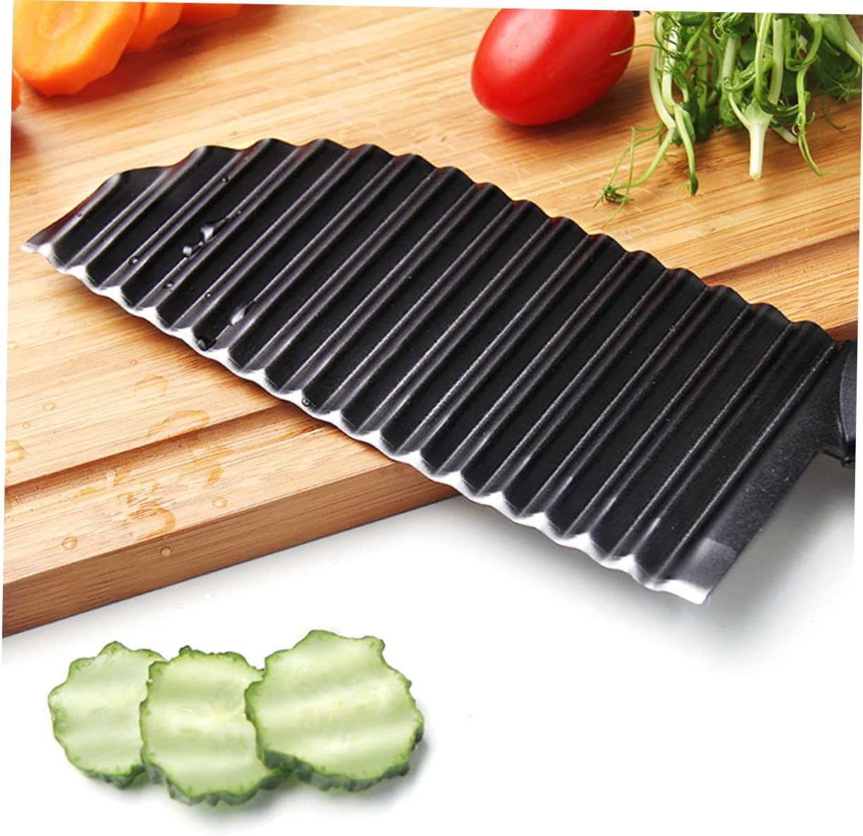 Zerodeko Stainless Steel Wave Slicer Comfortable Grip Black
