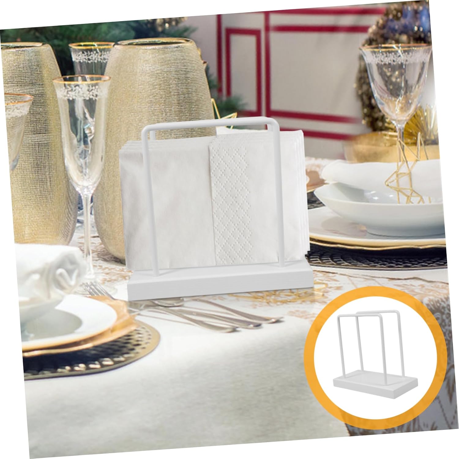Homoyoyo Napkin Dispenser Stylish Wood Stand for Kitchen Dining Tables
