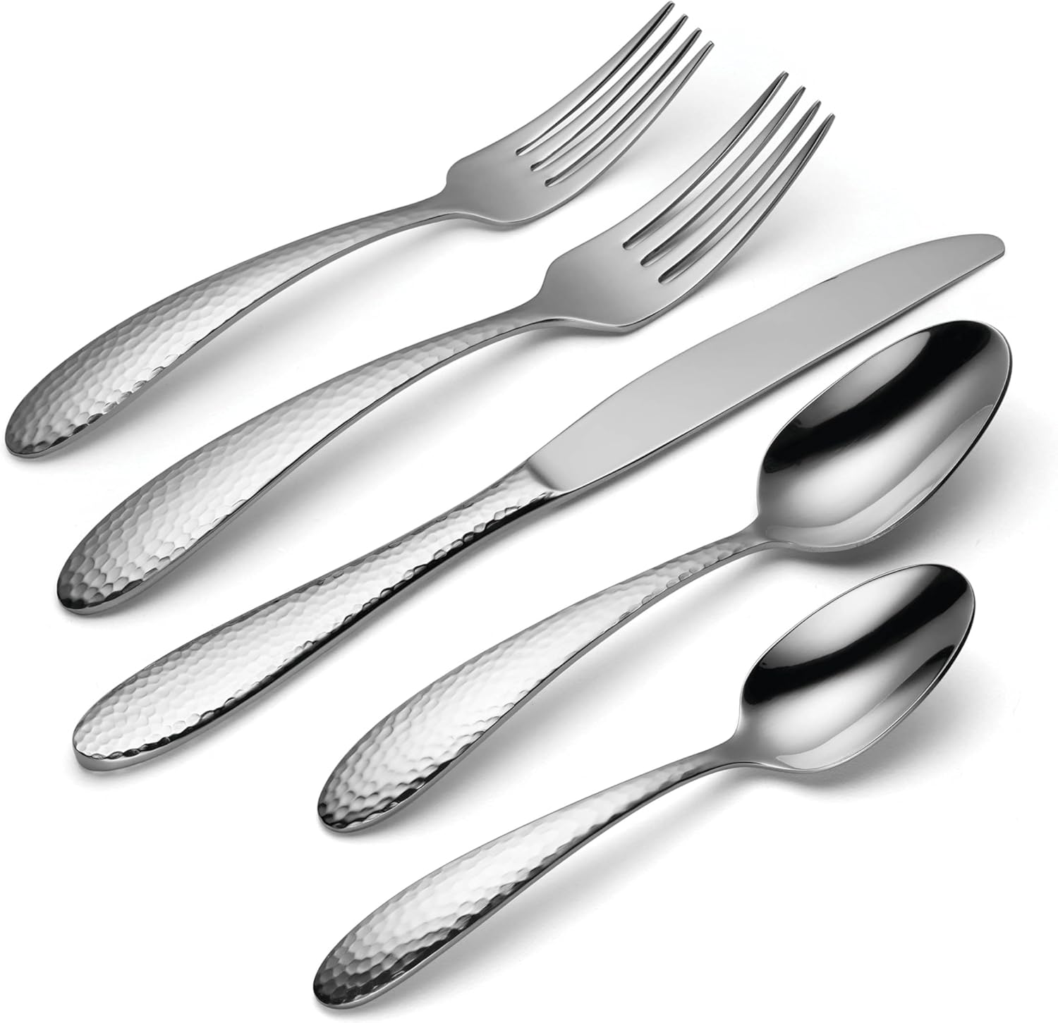 Oneida Reyna 45-Piece Flatware Set - 180 Stainless Steel Handcrafted with Artisanal Touch