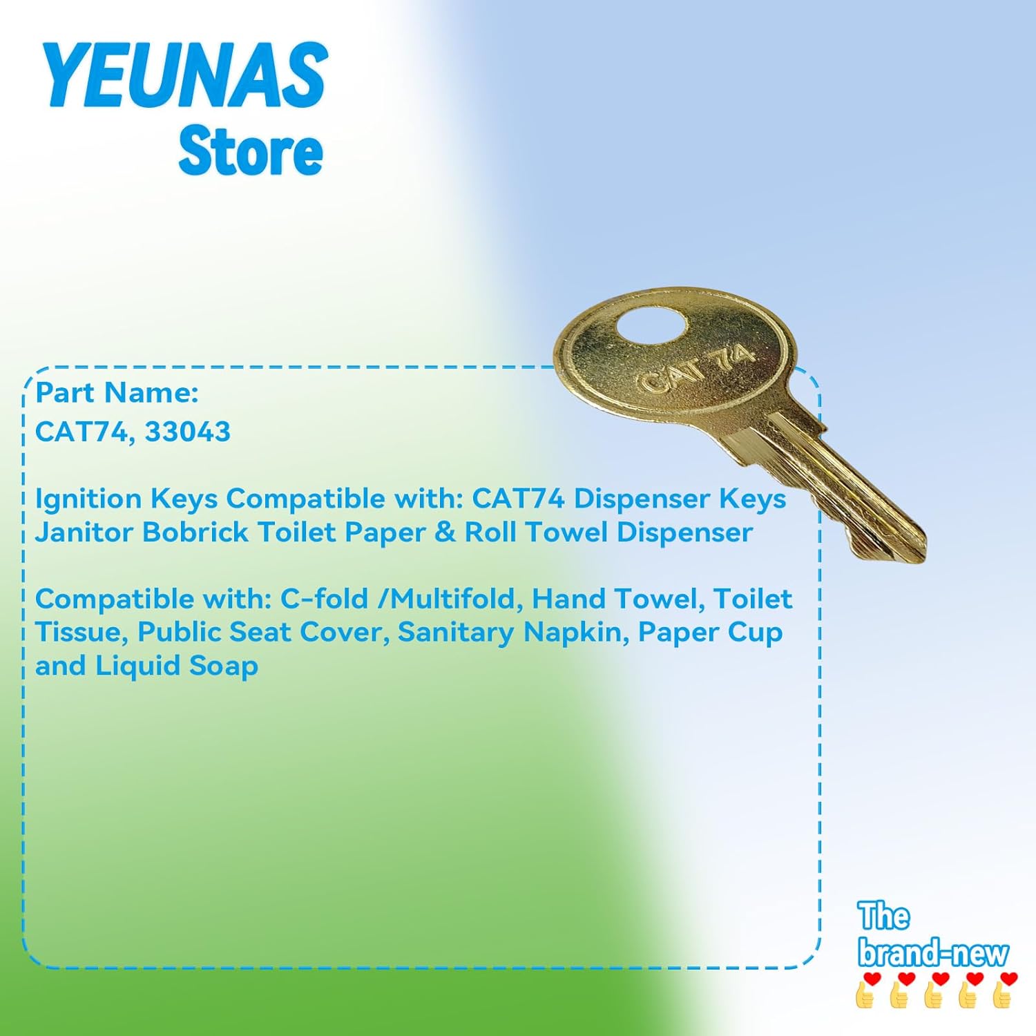 YEUNAS Replacement Keys for Bobrick CAT74 Dispenser 3 Pack