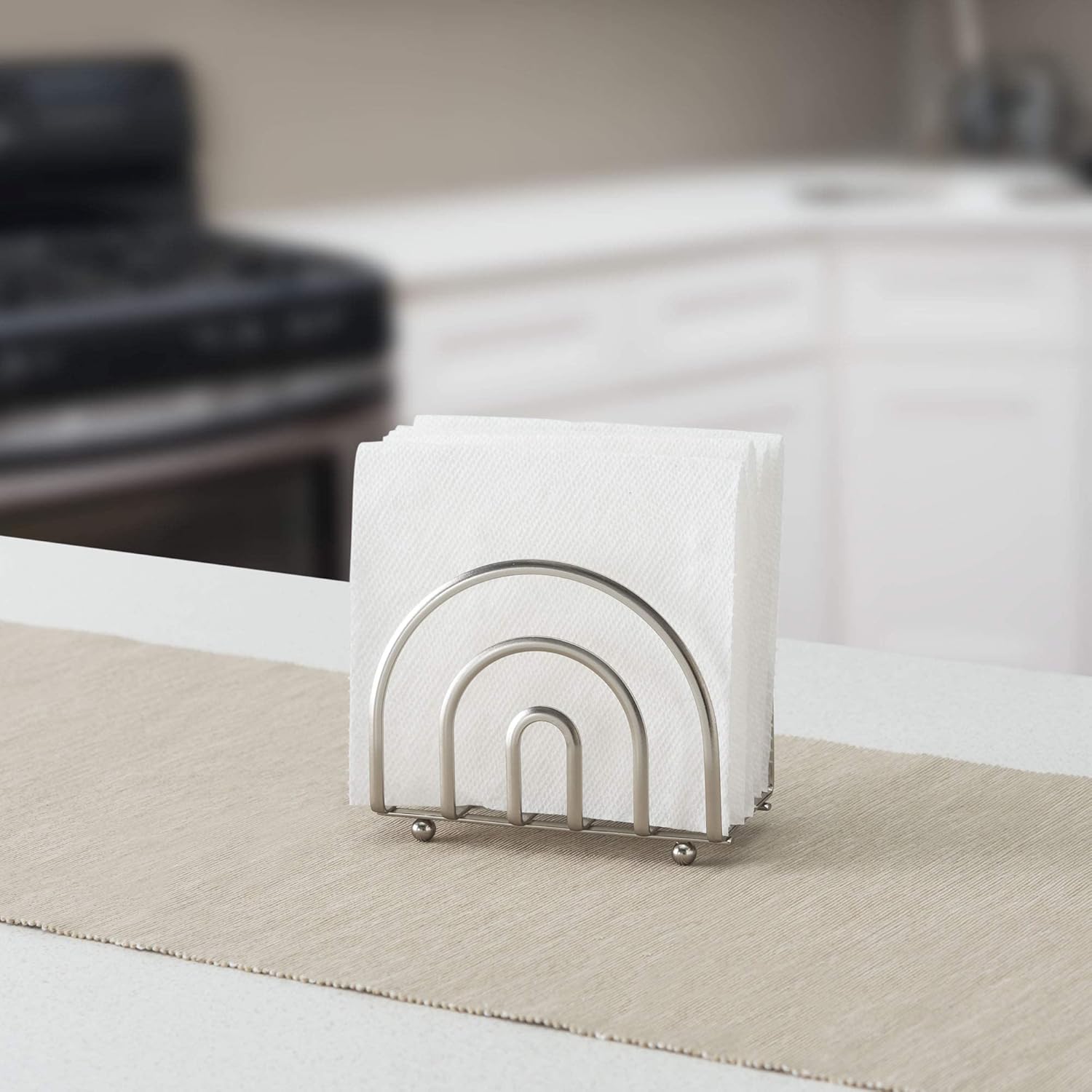 Stylish Napkin Holder with Satin Nickel Design