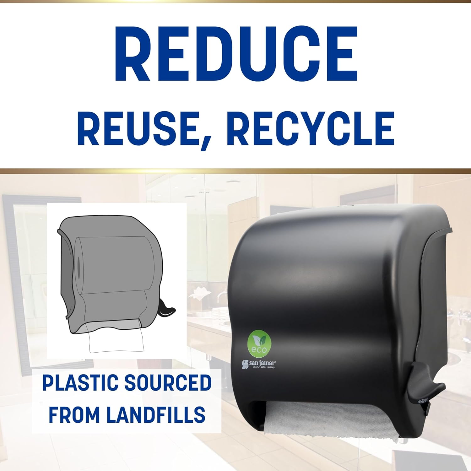 San Jamar Ecologic Element Lever Paper Towel Dispenser Black
