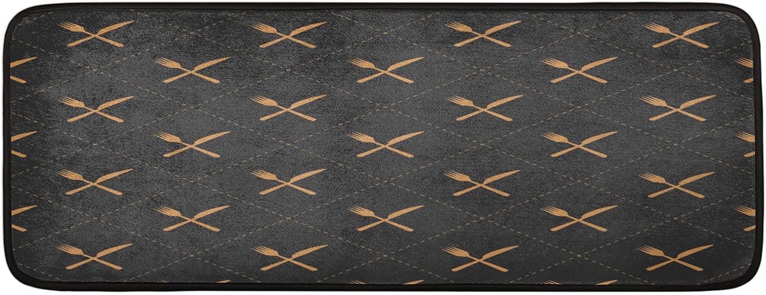 Tropical Life Gold Knife and Fork Non-Slip Mat