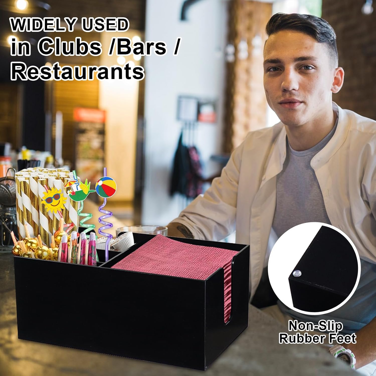 Bar Napkin Holder Straw Caddy