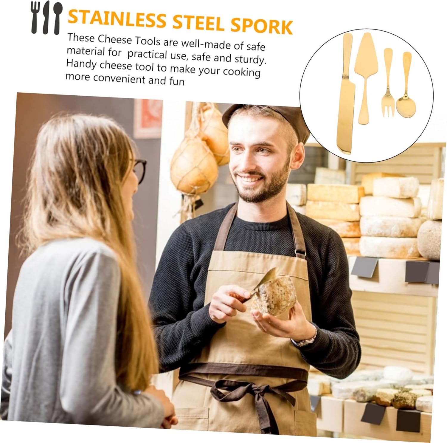 14-Piece Stainless Steel Cake Knives Spatulas and Forks Set