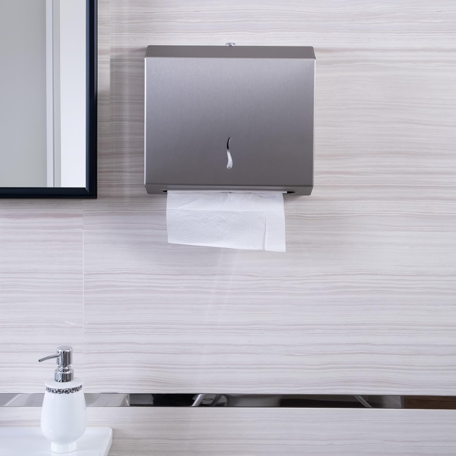 304 Stainless Steel Wall-Mounted Commercial Paper Towel Dispenser