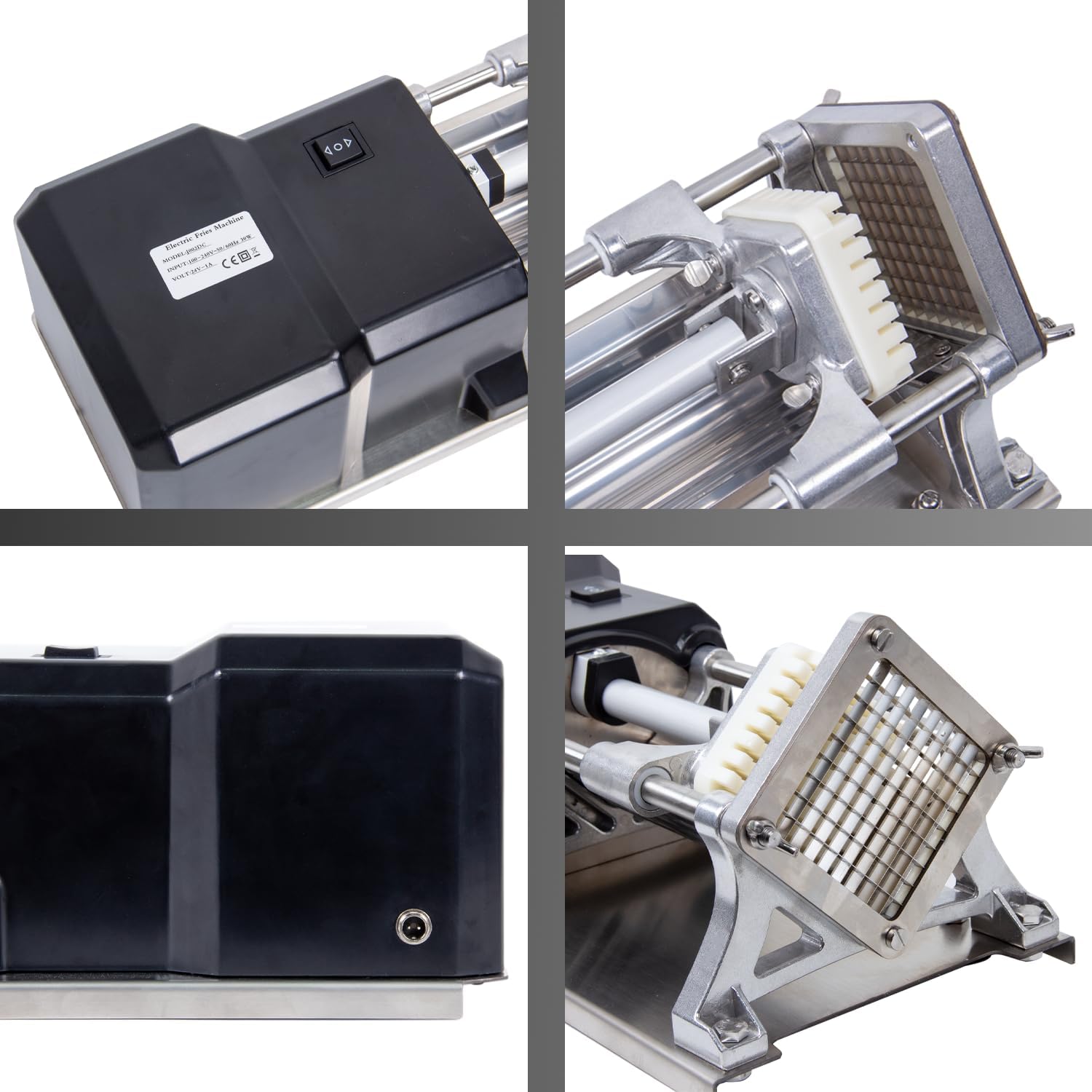 Electric French Fry Cutter Machine With 3 Sizes Stainless Steel Blades